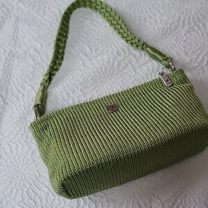 Lena Fun Green Knit Small Shoulder Bag,